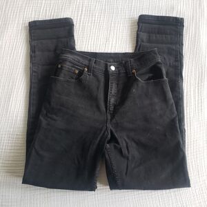 Vintage Levis 550 Jeans Womens 6 Regular Black Tapered Goth American Emo Denim